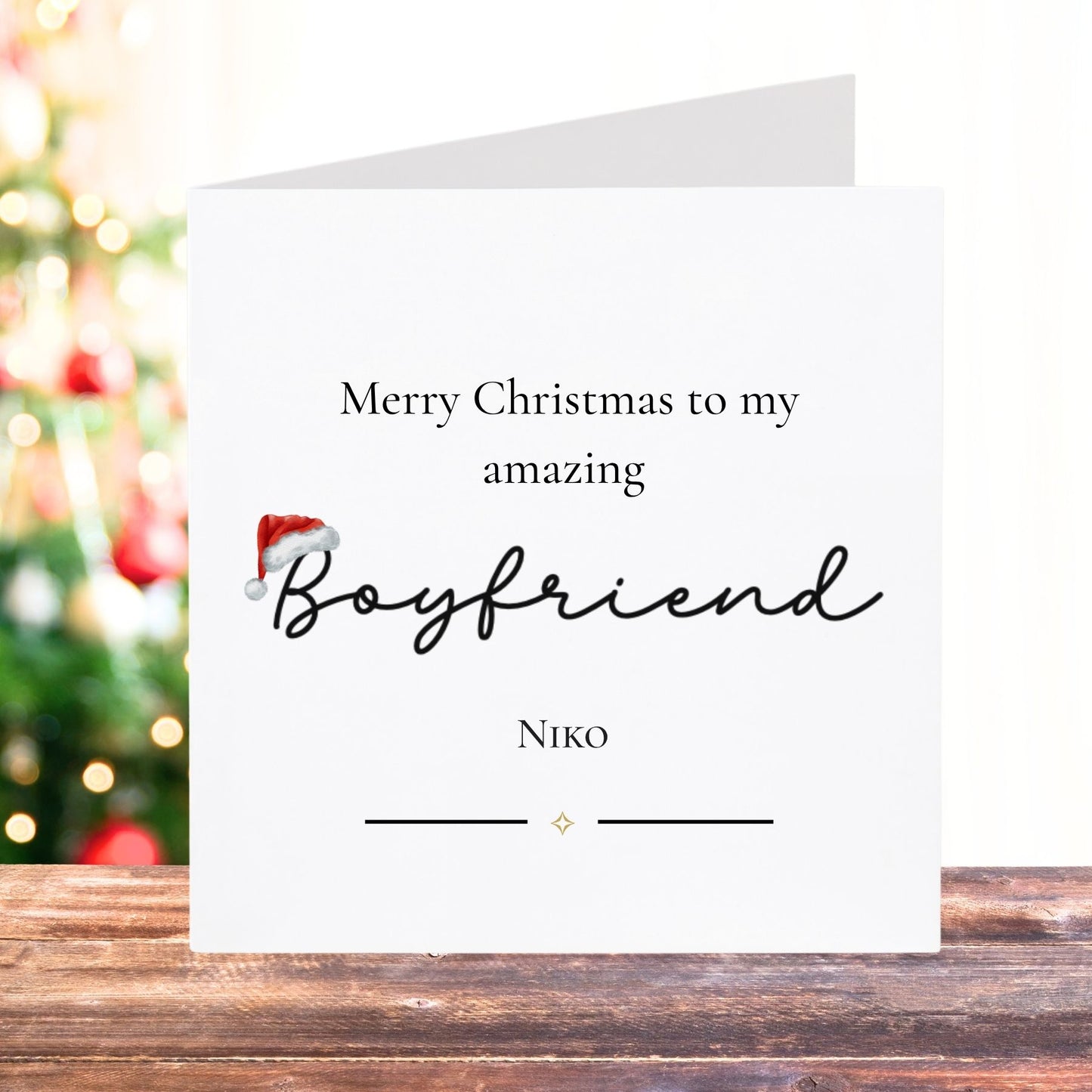 Personalised Christmas Card for Boyfriend