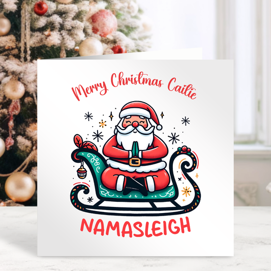 Namasleigh - Personalised Funny Yoga Christmas Card