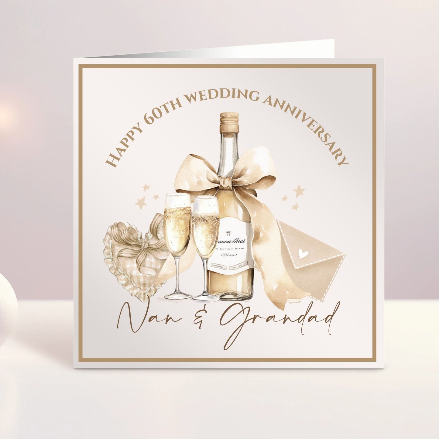 Personalised Anniversary Card - Champagne