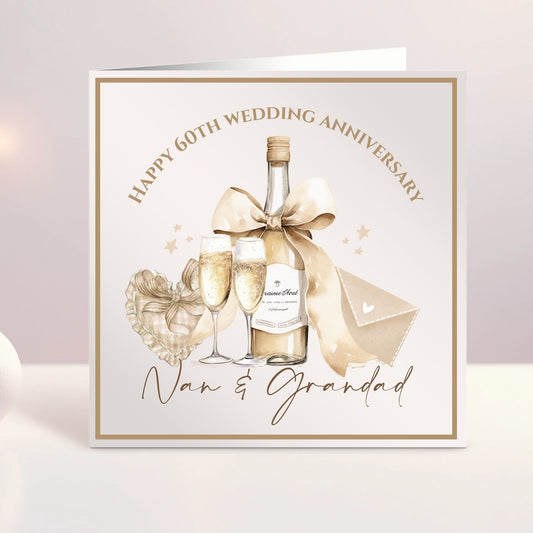 Personalised Anniversary Card - Champagne Celebration