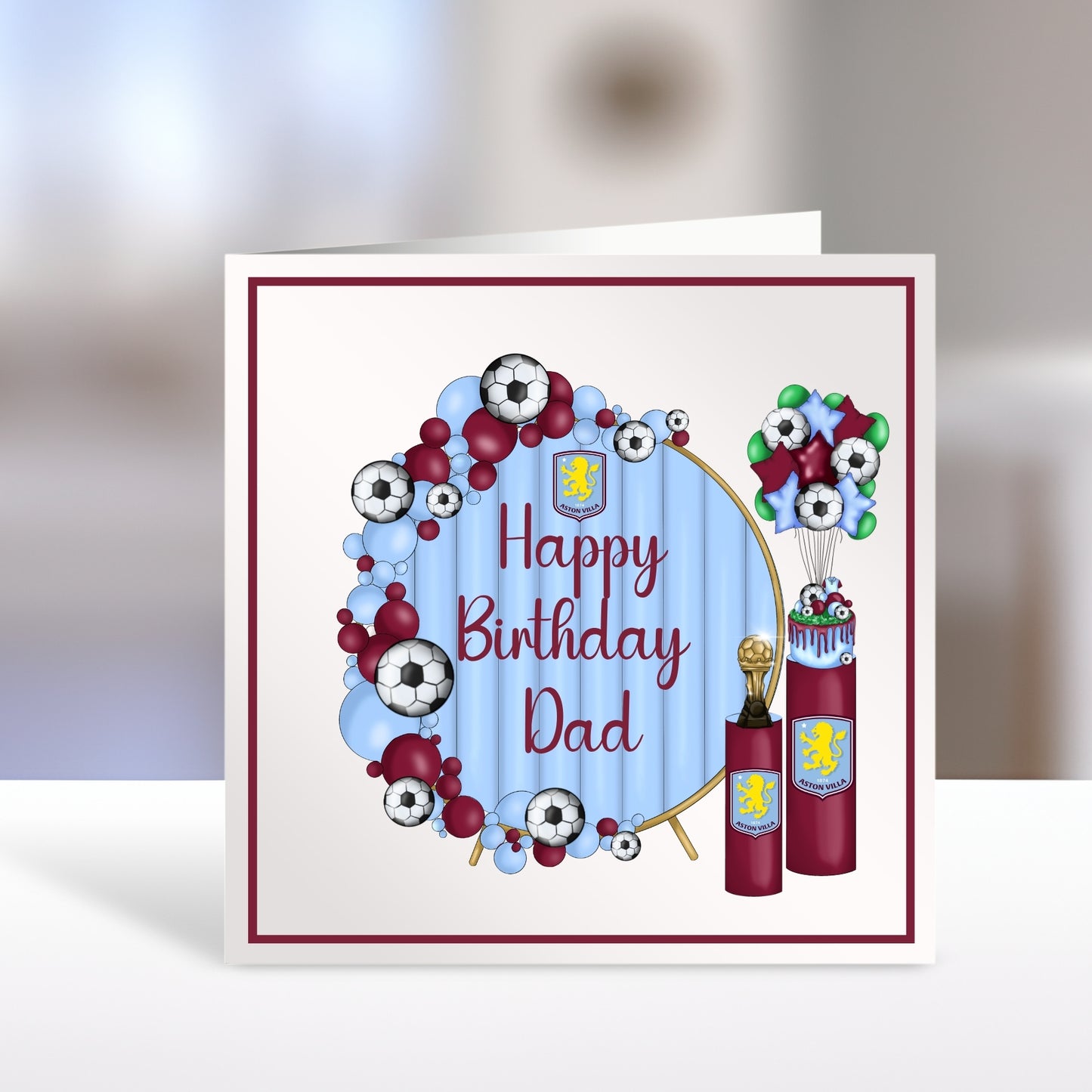 Football Theme - Personalised Name Birthday Card