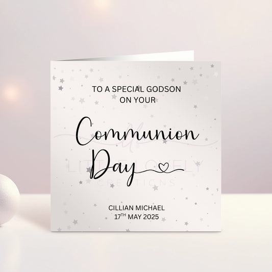 Simple Stars Communion Card