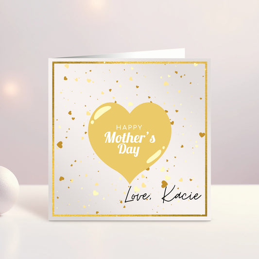 Mother's Day Gold Heart Card