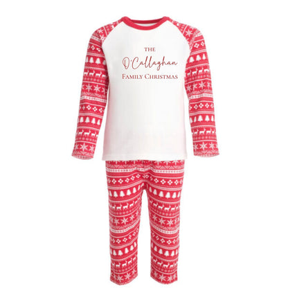 Personalised Matching Family Christmas Pyjamas - Fair Isle