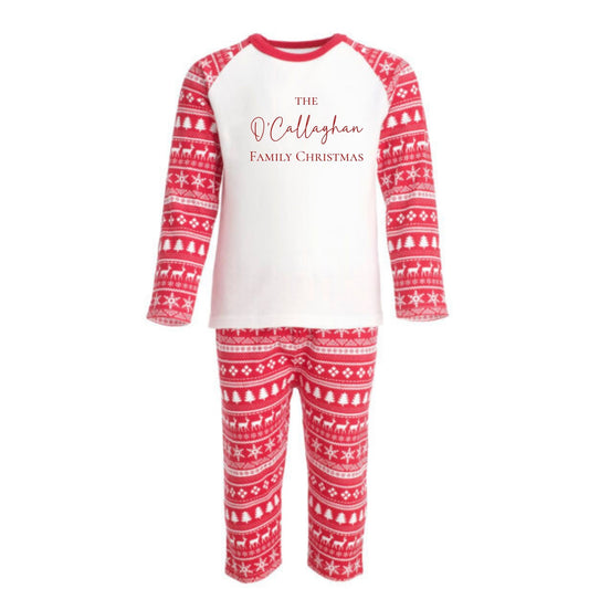 Personalised Matching Family Christmas Pyjamas - Fair Isle