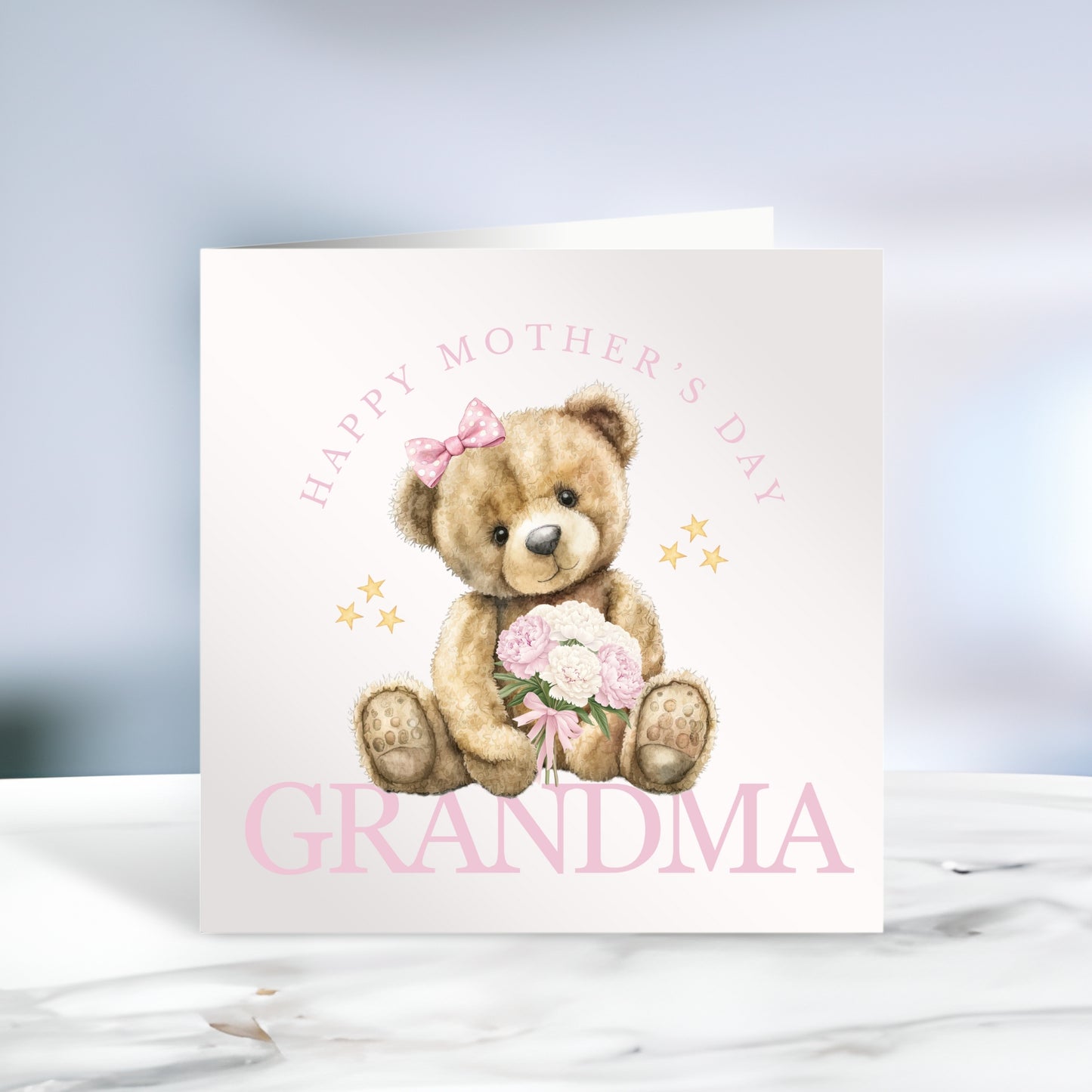 Happy Mother's Day Bear Card Pink