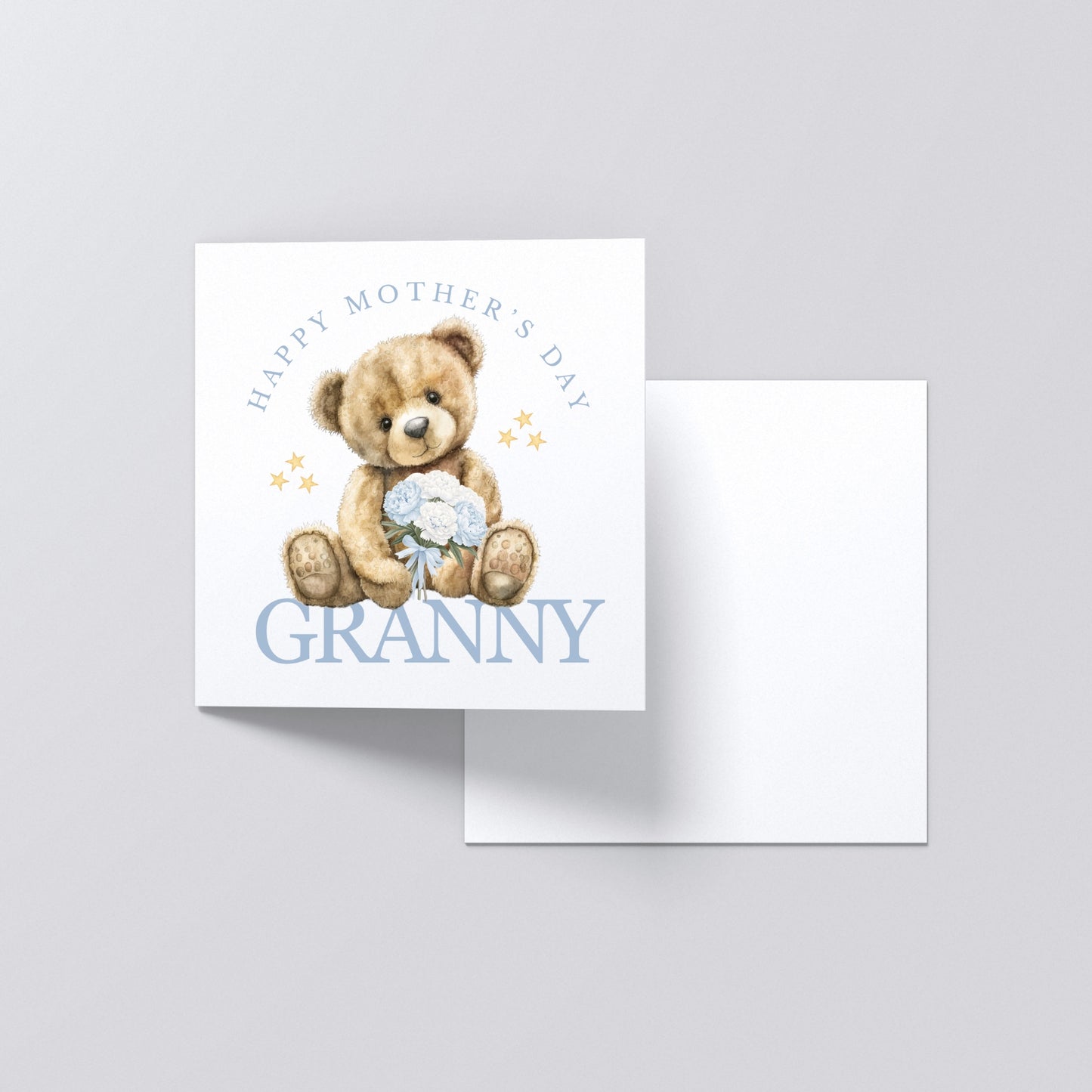 Happy Mother's Day Bear Card Blue