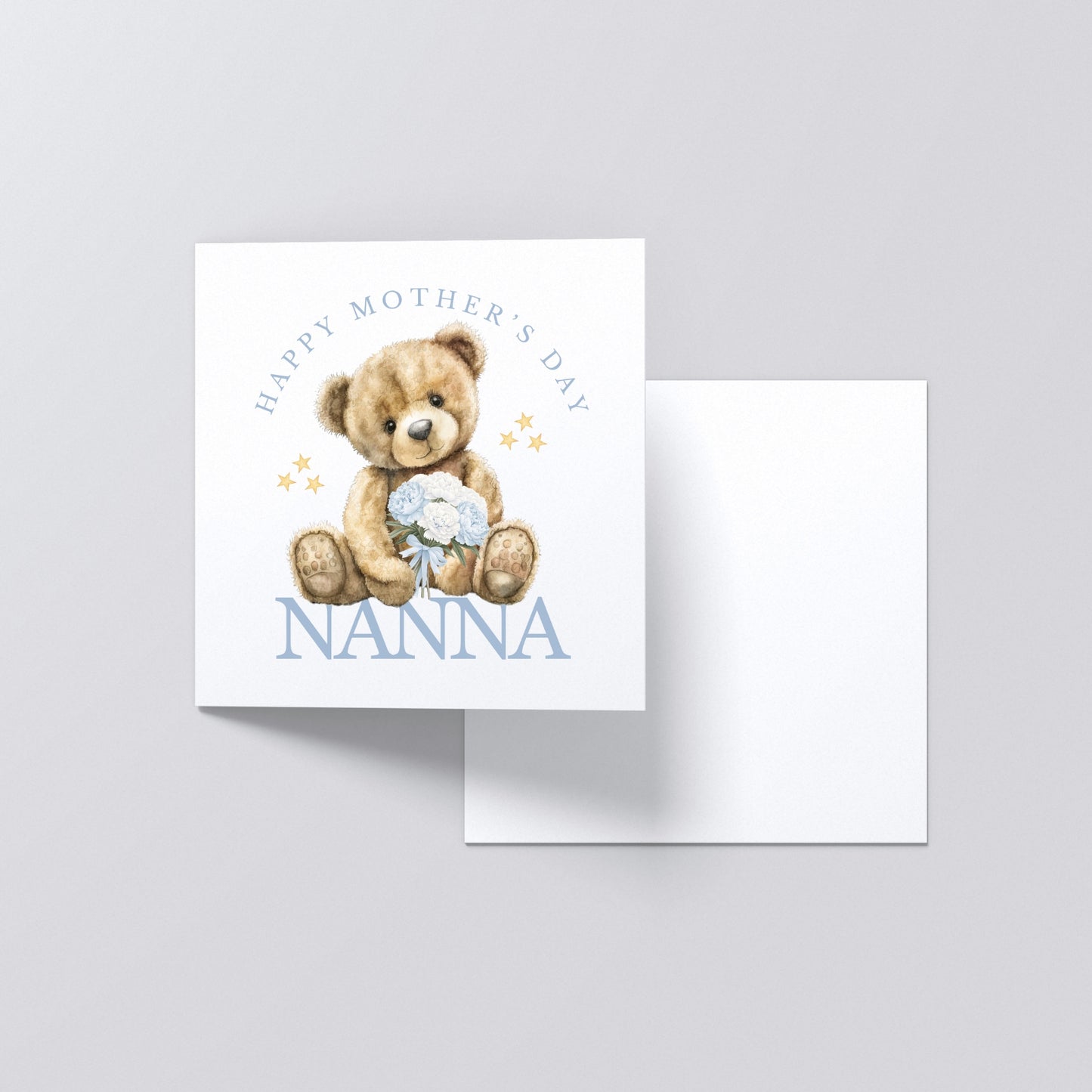 Happy Mother's Day Bear Card Blue