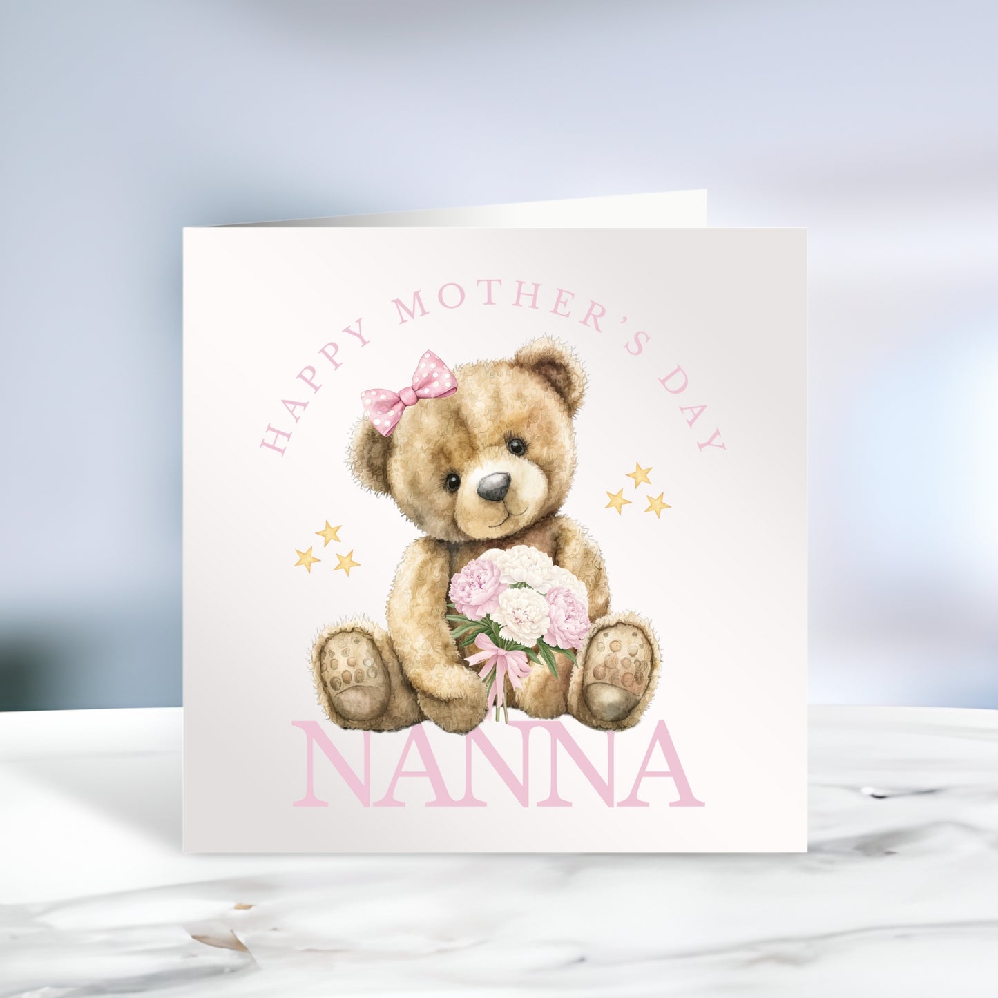 Happy Mother's Day Bear Card Pink