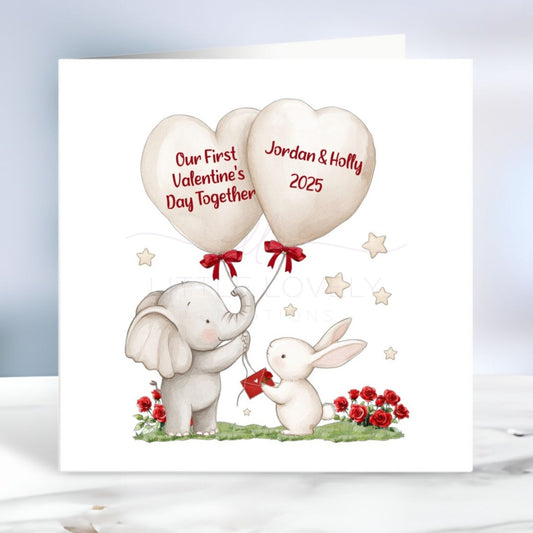 Elephant First Valentines Day Together Card