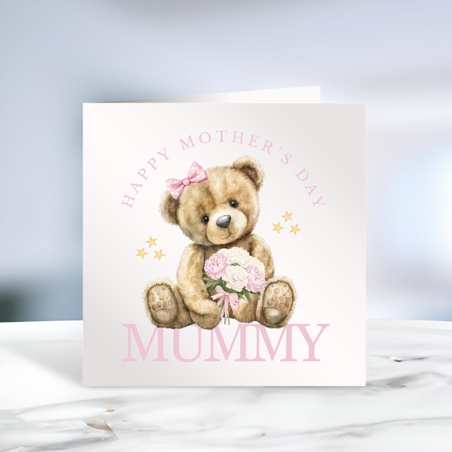 Happy Mother's Day Bear Card Pink