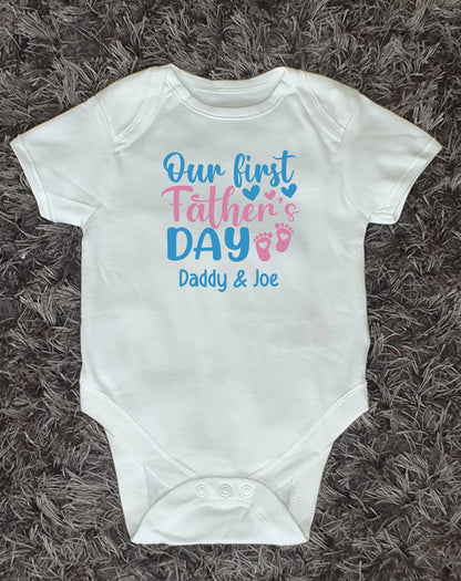 Personalised Father's Day Baby Vest - Our First Father's Day