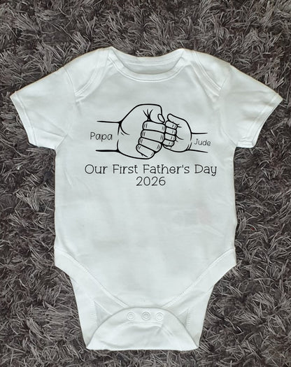 Personalised Father's Day Baby Vest - Fist Bump