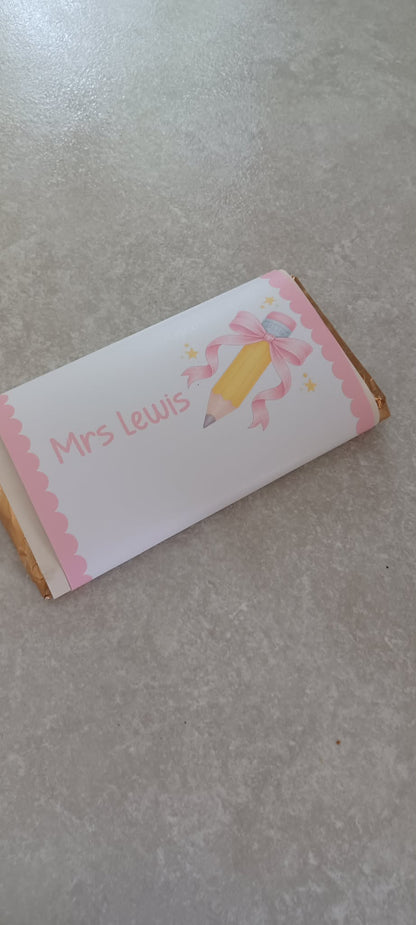 Personalised Teacher/SNA Gift - Chocolate Bar Wrapper
