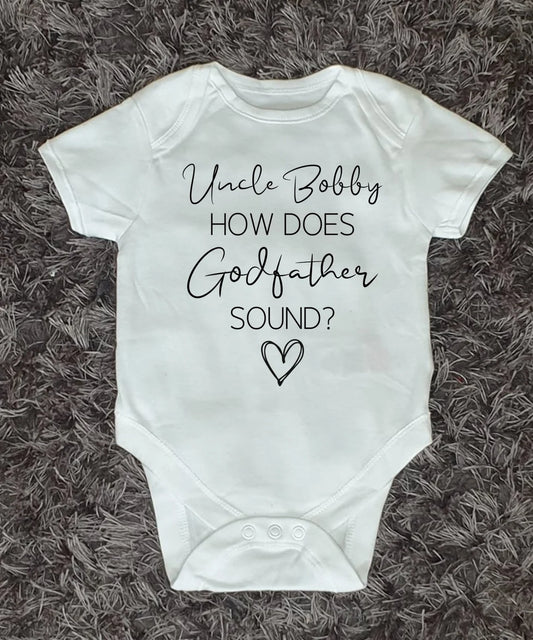 Personalised Godfather Proposal Baby Vest - How Does Godfather Sound?