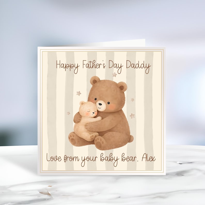 Baby Bear Personalised Father's Day Card
