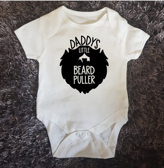 Daddys Little Beard Puller | Personalised Baby Vest | Bodysuit | Any Text | Personalised Gift | Baby Boy | Baby Girl | Birth Announcement