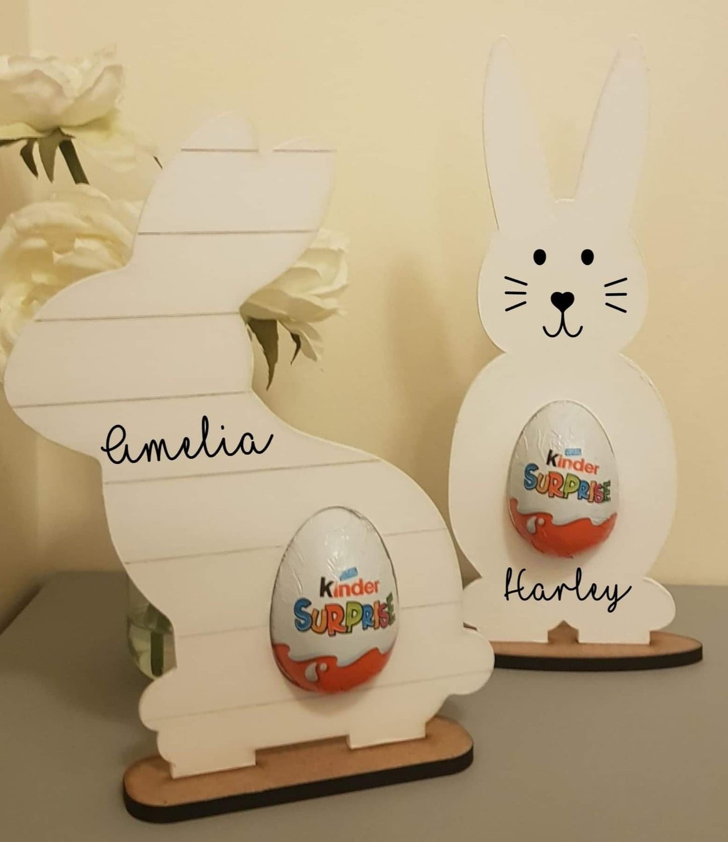 Personalised Easter Bunny Gift, Kinder Egg Holder, Egg Hunt, Easter Present For Children, Kids Easter Decoration With Name, Ireland,  Irish