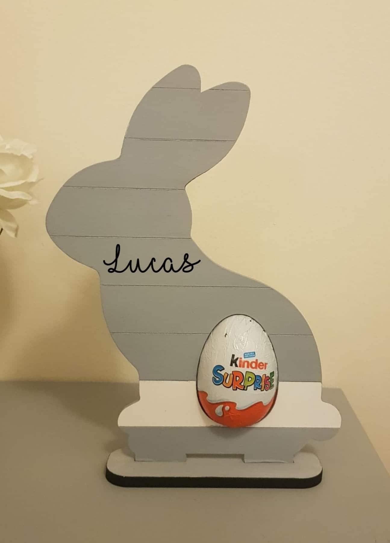 Personalised Easter Bunny Gift, Kinder Egg Holder, Egg Hunt, Easter Present For Children, Kids Easter Decoration With Name, Ireland,  Irish