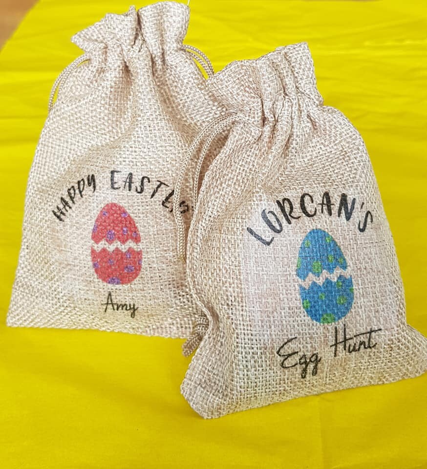 Personalised Easter Egg Hunt Pouch Bag | Easter Gift | Easter Basket | Egg Hunt | Chocolate Egg | Chocolate Coin Holder | Ireland | Irish