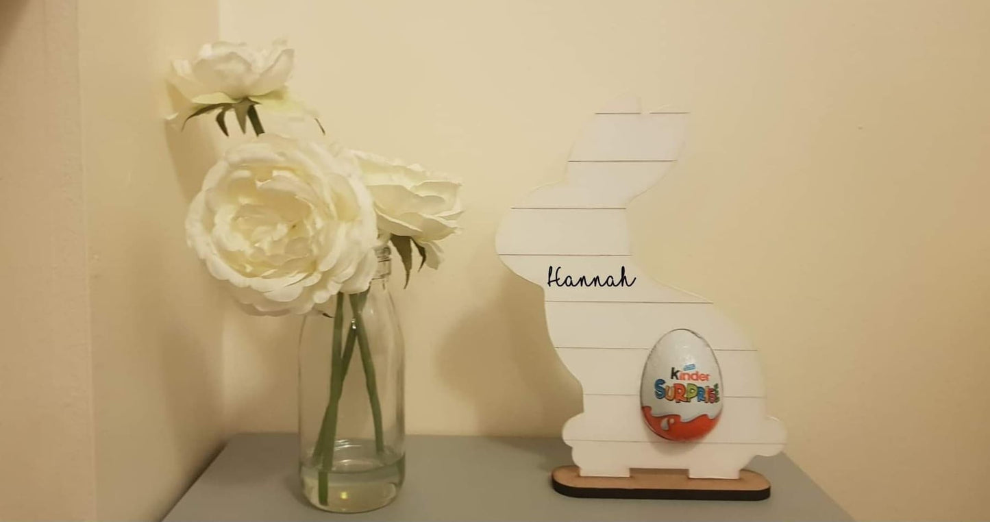Personalised Easter Bunny Gift, Kinder Egg Holder, Egg Hunt, Easter Present For Children, Kids Easter Decoration With Name, Ireland,  Irish