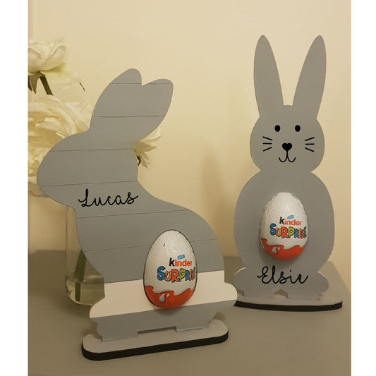 Personalised Easter Bunny Gift, Kinder Egg Holder, Egg Hunt, Easter Present For Children, Kids Easter Decoration With Name, Ireland,  Irish