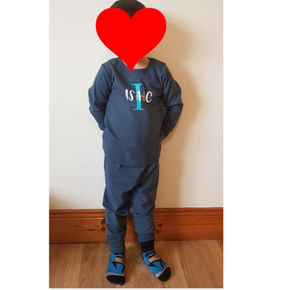 Personalised Childrens Loungewear Set With Name and Initial