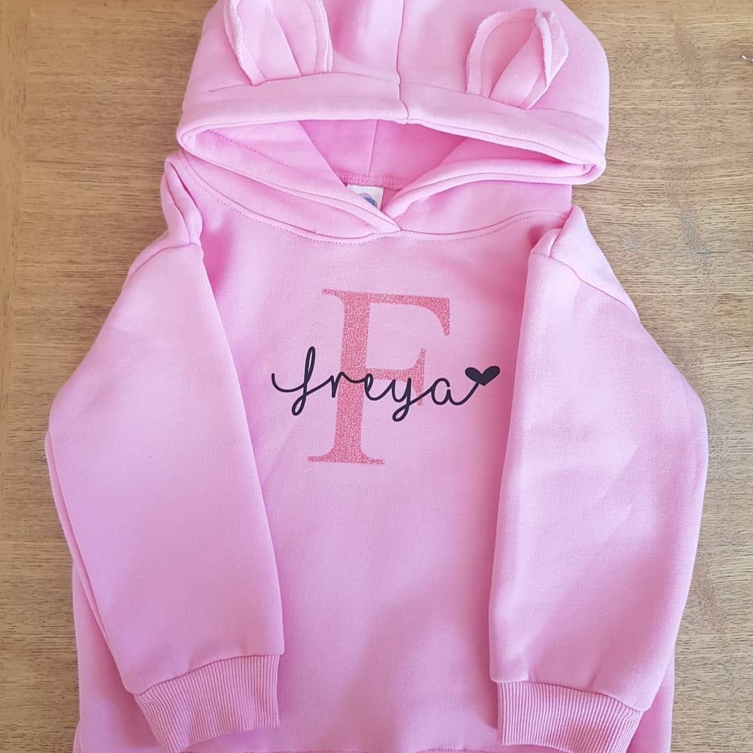 Personalised Yellow Childrens Bear Hoodie