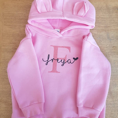 Personalised Yellow Childrens Bear Hoodie