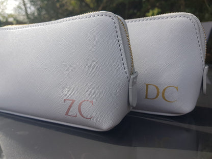 Personalised Makeup Cosmetics Bag | Faux Leather | Initial | Name | Monogram | Gift | Ladies | Bridesmaid | Bridal | Ireland | Irish