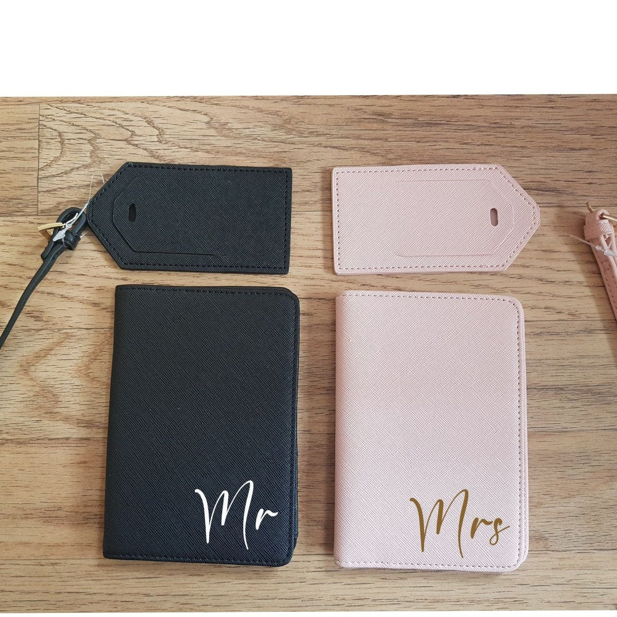 Mr & Mrs Passport Cover And Luggage Tag Set | Passport Holder | Honeymoon | Wedding Gift | Travel | Bride | Personalised | Ireland | Irish
