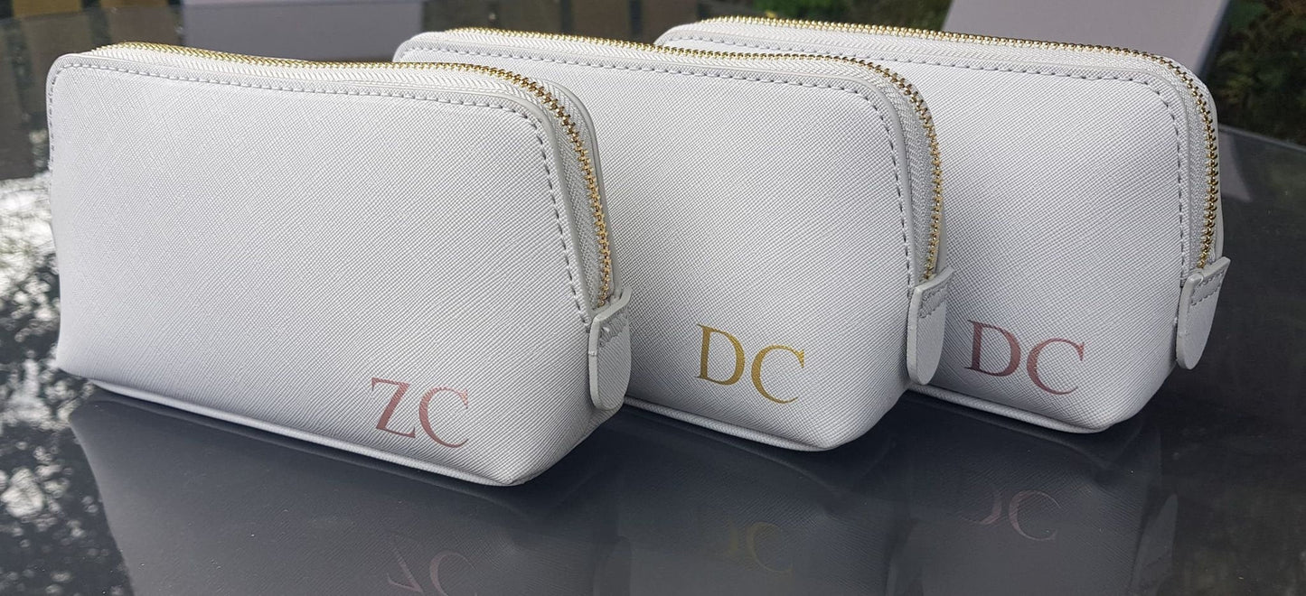 Personalised Makeup Cosmetics Bag | Faux Leather | Initial | Name | Monogram | Gift | Ladies | Bridesmaid | Bridal | Ireland | Irish