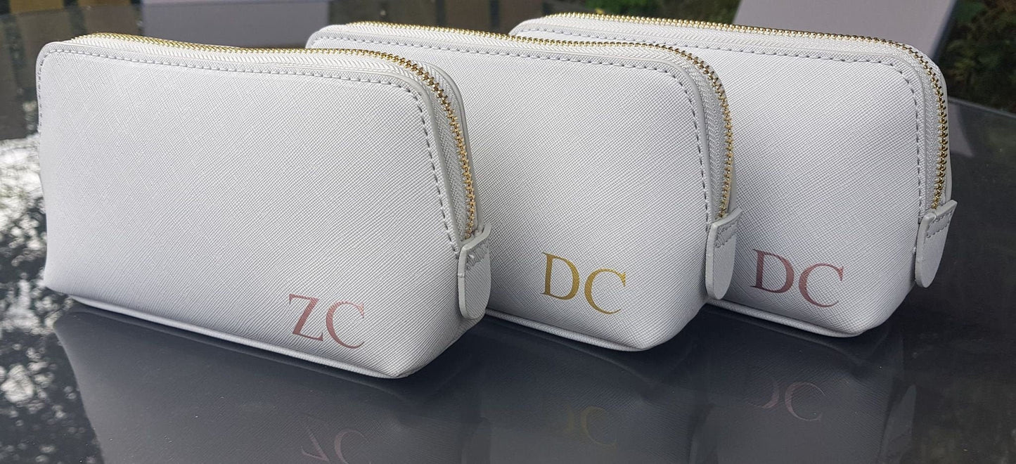 Personalised Mother's Day Gift | Makeup Cosmetics Bag | Faux Leather | Initial | Name | Monogram | For Mum | Bridesmaid | Ireland | Irish