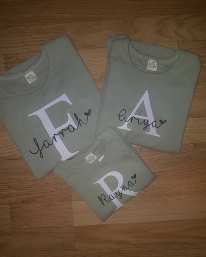 Personalised Childrens Loungewear Set With Name and Initial