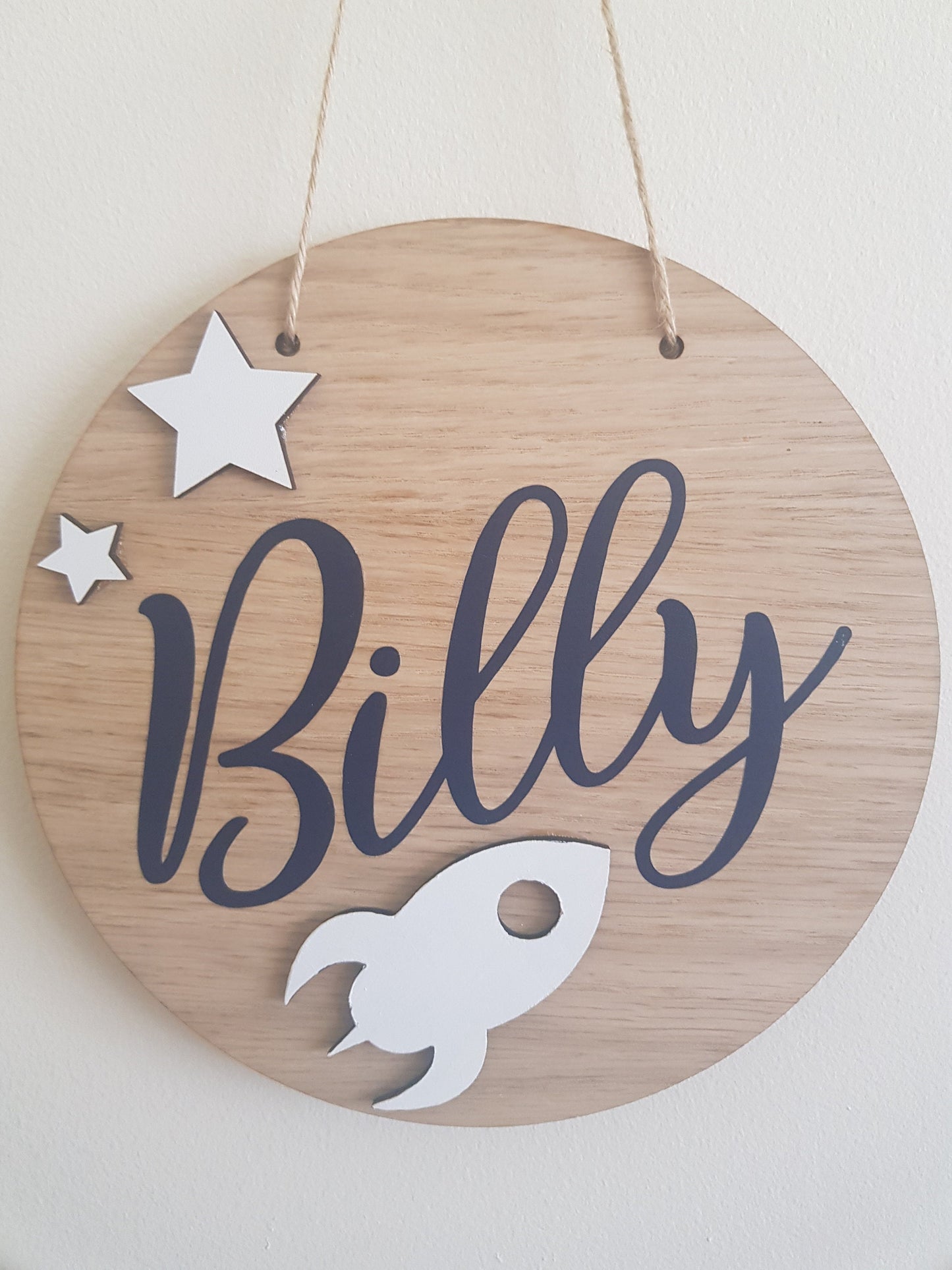 Baby Name Plaque | 20cm Round Sign | Nursery Decor | Personalised | Hanging Decoration | Custom Gift | Baby Boy | Baby Girl | Irish |Ireland
