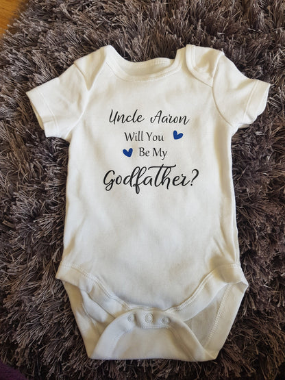 Will You Be My Godfather Baby Vest