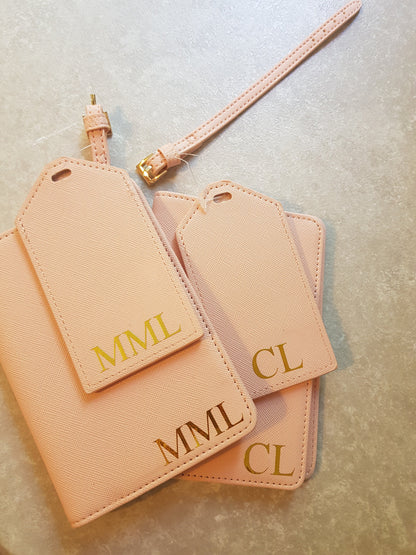 Personalised Initial Passport Cover And Luggage Tag Set | Passport Holder | Travel Gift | Holiday | Monogram | Custom | Ireland | Irish