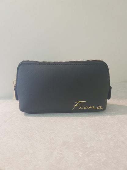 Personalised Makeup Cosmetics Bag | Faux Leather | Initial | Name | Monogram | Gift | Ladies | Bridesmaid | Bridal | Ireland | Irish