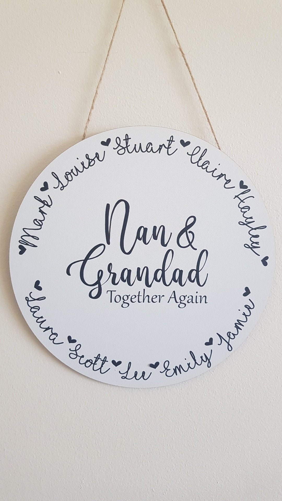 Personalised Memorial Plaque | Round Sign | Custom | Wooden | 20cm | Grave Decoration | Funeral | Headstone | Remembrance | Irish | Ireland