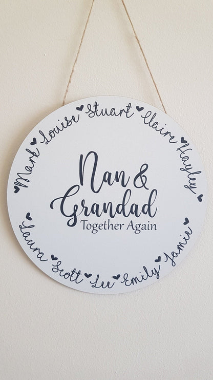 Personalised Memorial Plaque | Round Sign | Custom | Wooden | 20cm | Grave Decoration | Funeral | Headstone | Remembrance | Irish | Ireland