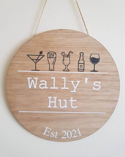 Home Bar Plaque | 20cm Round Sign | Personalised | Hanging Decoration | Custom Gift | Father's Day | Dad's Shed | Man Cave | Irish |Ireland
