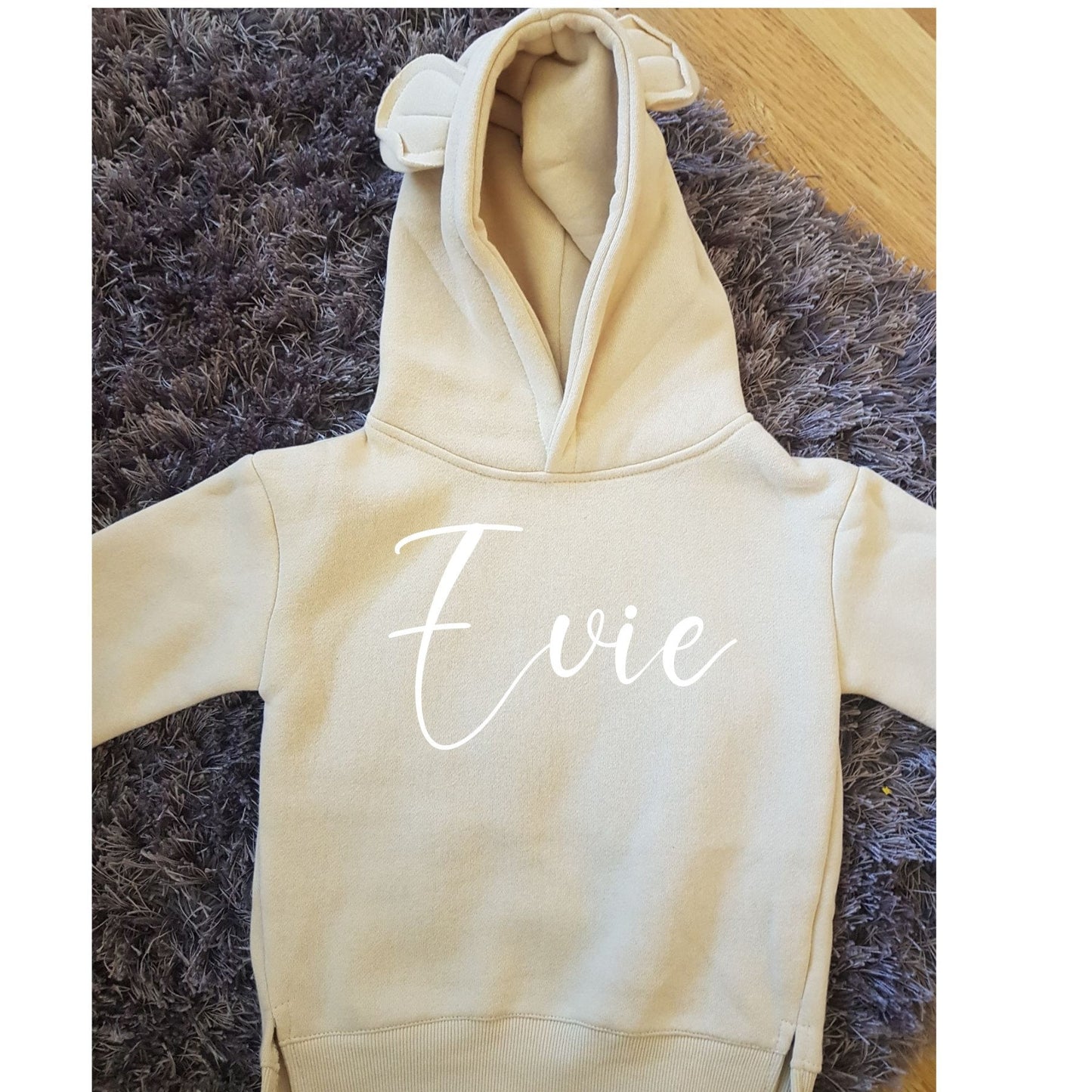 Personalised Yellow Childrens Bear Hoodie