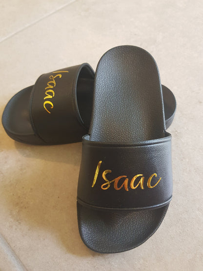 Personalised Childrens White Sliders | Kids Shoes | Sandals | Flip Flops | Summer | Footwear | Toddler | Boys | Girls | Unisex | Ireland
