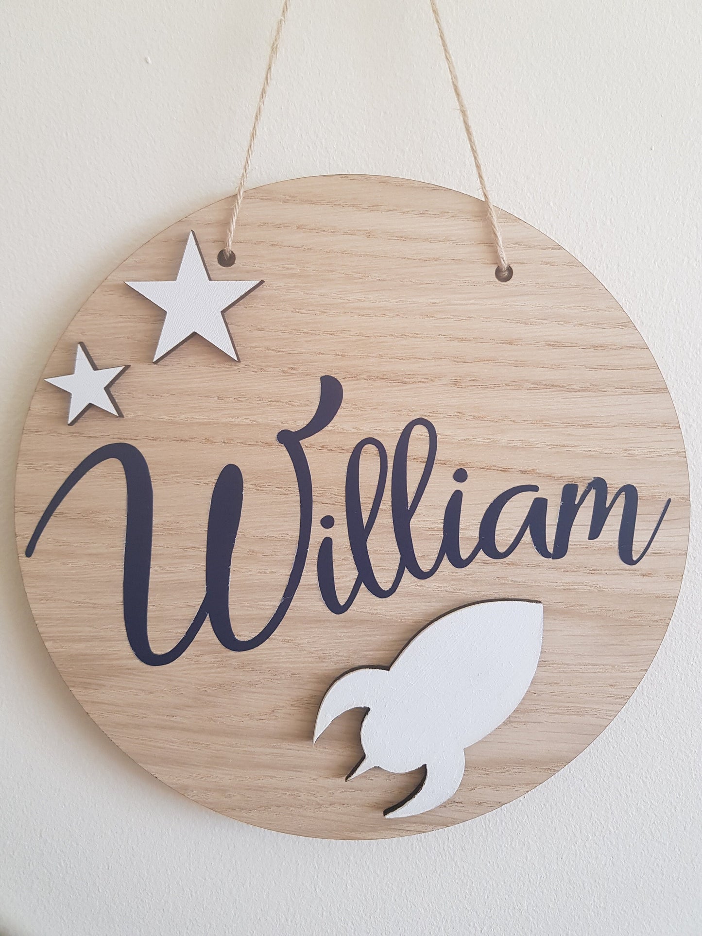 Baby Name Plaque | 20cm Round Sign | Nursery Decor | Personalised | Hanging Decoration | Custom Gift | Baby Boy | Baby Girl | Irish |Ireland