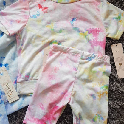Girls Personalised Tie Dye T-shirt and Shorts Set