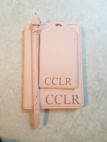 Personalised Initial Passport Cover And Luggage Tag Set | Passport Holder | Travel Gift | Holiday | Monogram | Custom | Ireland | Irish