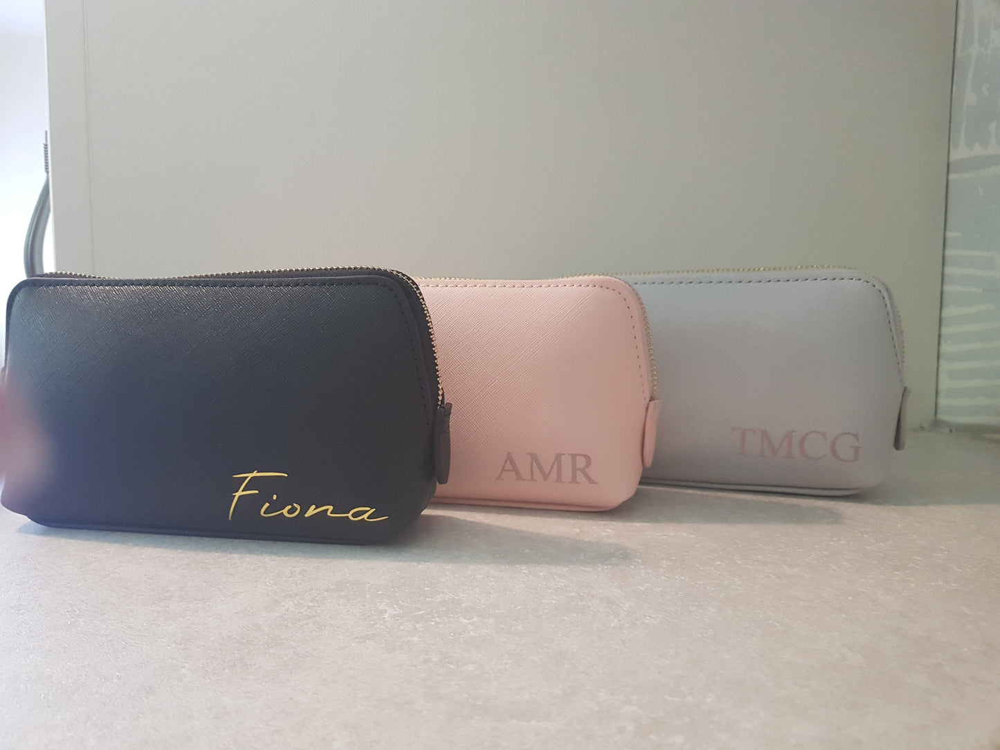Personalised Makeup Cosmetics Bag | Faux Leather | Initial | Name | Monogram | Gift | Ladies | Bridesmaid | Bridal | Ireland | Irish