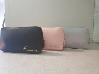 Personalised Makeup Cosmetics Bag | Faux Leather | Initial | Name | Monogram | Gift | Ladies | Bridesmaid | Bridal | Ireland | Irish