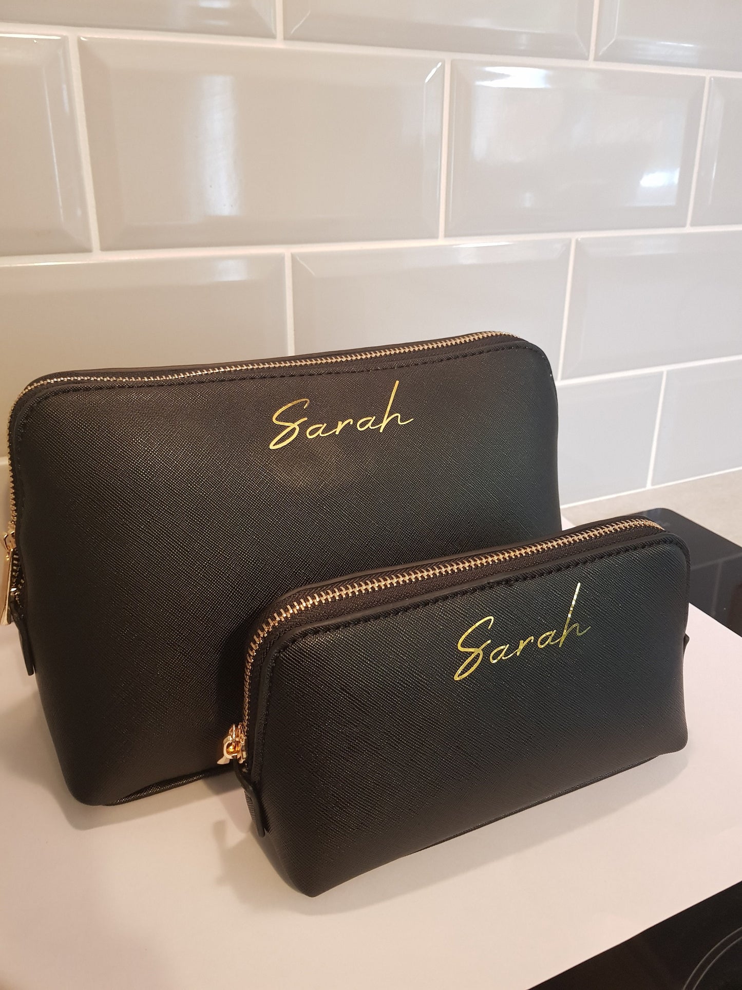 Personalised Mother's Day Gift | Makeup Cosmetics Bag | Faux Leather | Initial | Name | Monogram | For Mum | Bridesmaid | Ireland | Irish