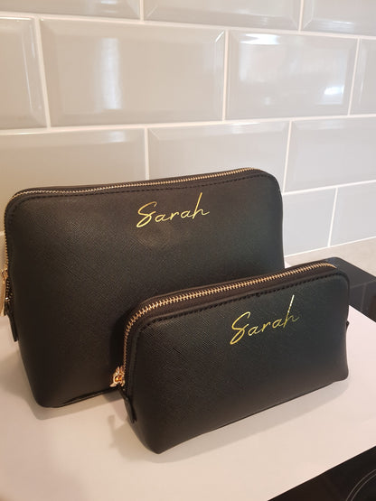 Personalised Mother's Day Gift | Makeup Cosmetics Bag | Faux Leather | Initial | Name | Monogram | For Mum | Bridesmaid | Ireland | Irish